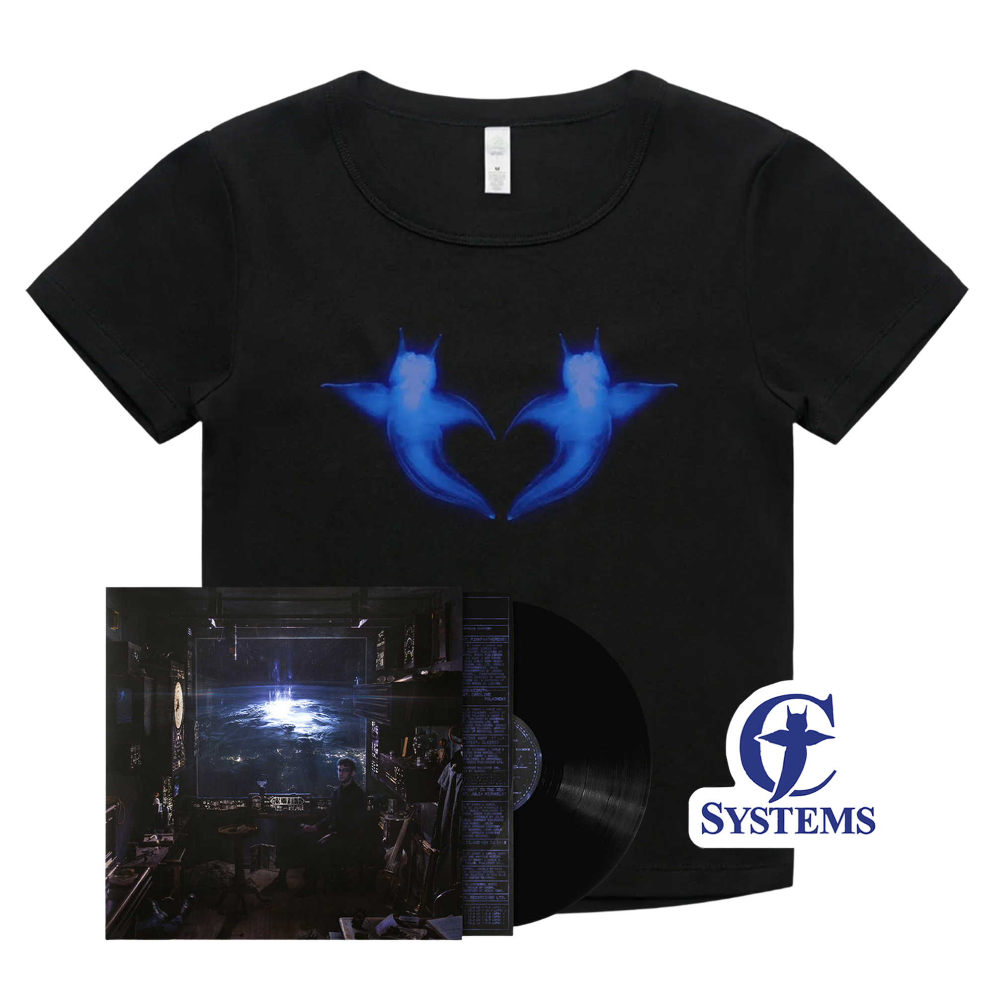 Two Hearts Baby-Tee Black Vinyl Bundle